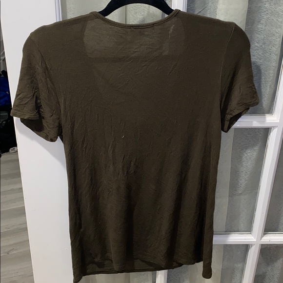 Lace Up Dark Green Short Sleeve - Picture 2 of 3